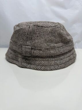Textured Brown Tweed Bucket Hat